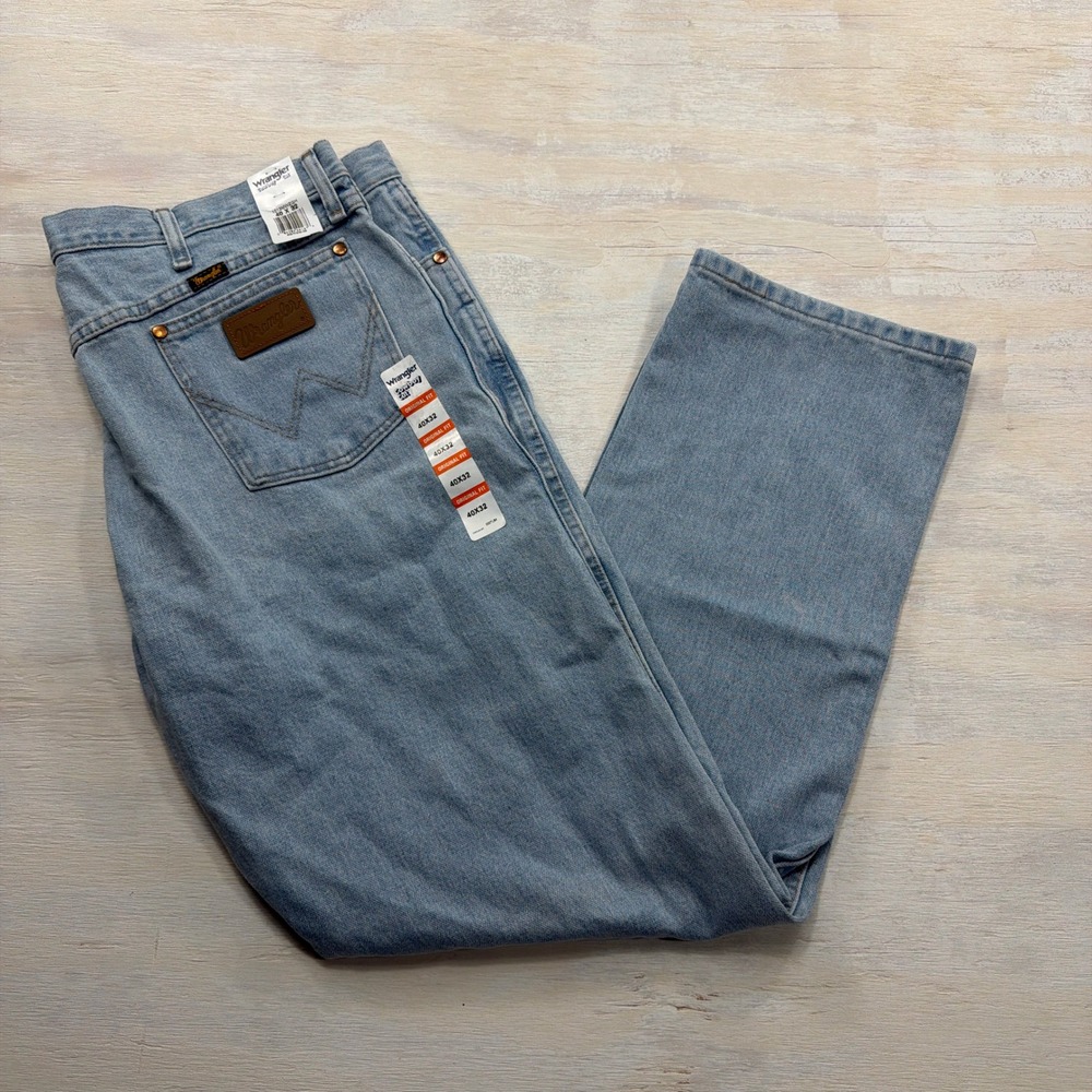 Wrangler Jeans Cowboy Cut Original Fit 40x32 Light Wash Denim Mens NWT